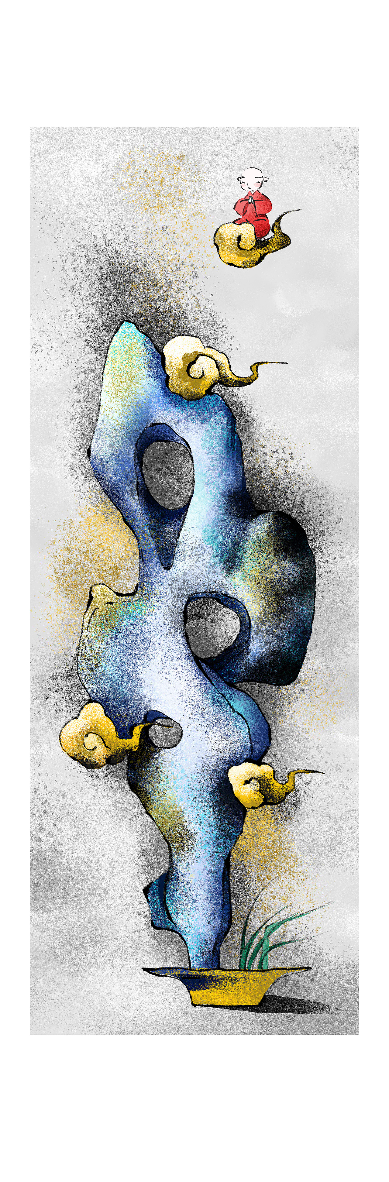 盆里长了一仙山