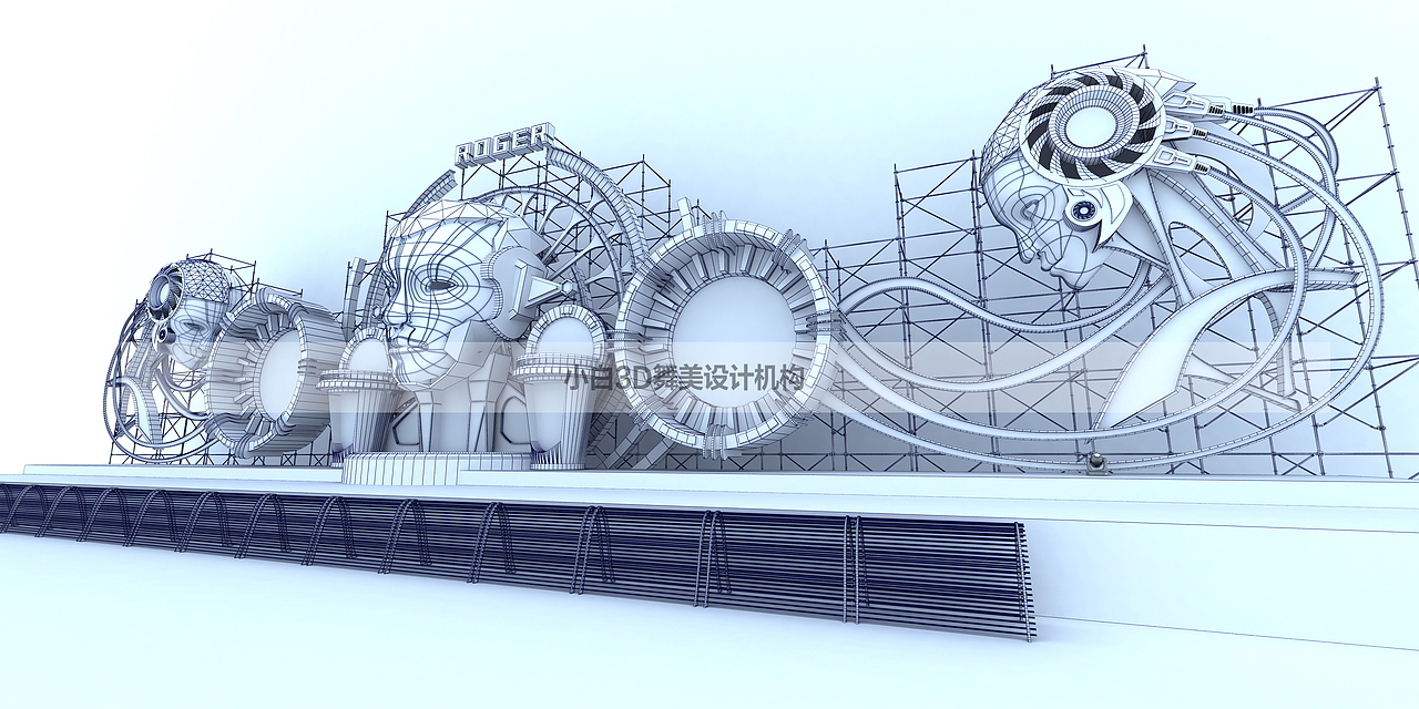 俄罗斯音乐节舞台3dsmax临摹作品