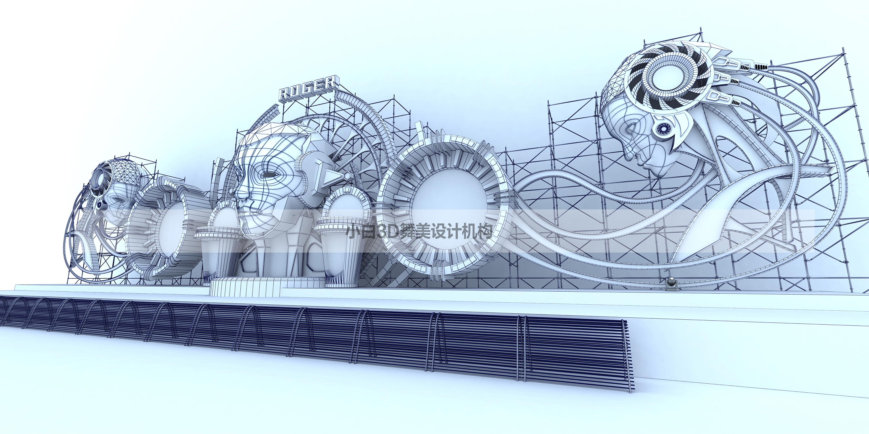 俄罗斯音乐节舞台3dsmax临摹作品