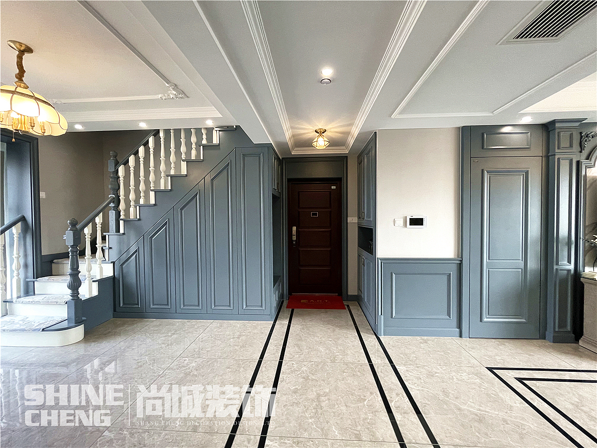 泰安三合御都350平现代美式风格装修设计实景案例