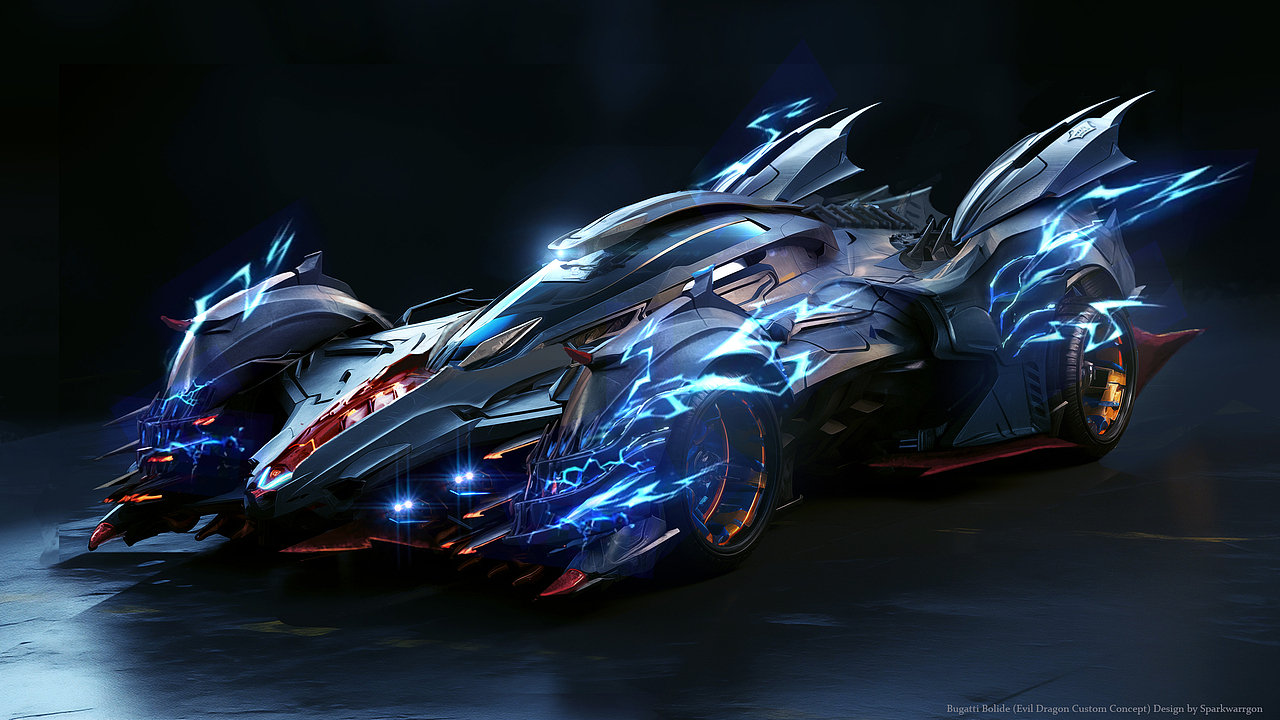 AI辅助蓝眼白龙布加迪跑车（图ZMzU5MTY1MTg0） - 概念设定 - 站酷设计师Sparkwarrgon原创素材 - 站酷ZCOOL