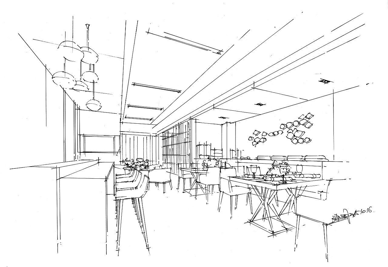 【集尤客手绘作品】徐明老师室内空间手绘线稿快速表达（图ZMTU0NjM5ODc2） - 家装设计 - 站酷设计师集尤客教育原创素材 - 站酷ZCOOL