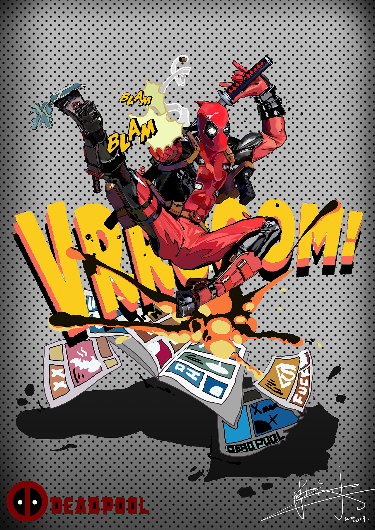 死侍dead pool|插画|创作习作|neont - 临摹作品 - 站酷 (zcool)