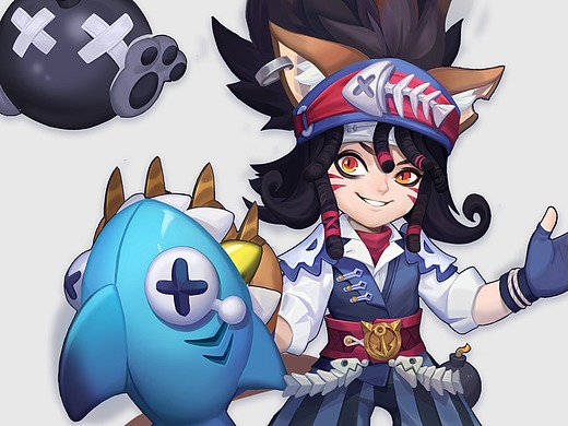 王者荣耀沈梦溪/鲨炮海盗猫皮肤