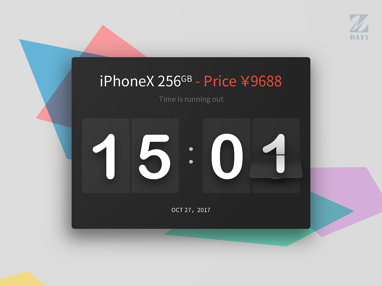 iPhoneX倒计时小练习（图ZOTU1ODExMDA=） - 其他平面 - 站酷设计师MuseStudio原创素材 - 站酷ZCOOL