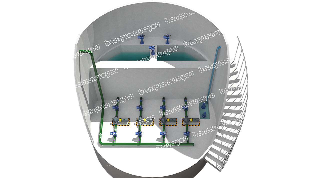 污水厂三维效果图