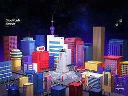 C4D做的家鄉(xiāng)場景圖