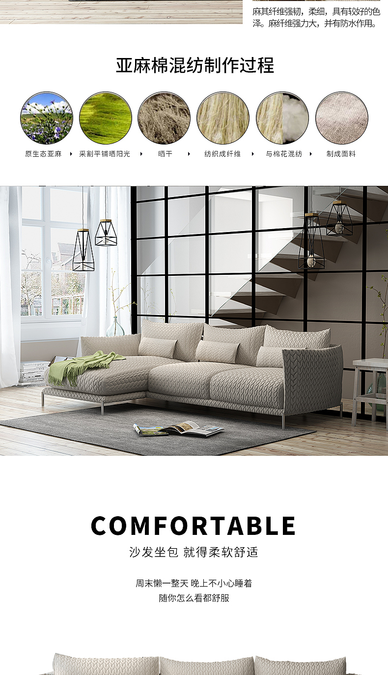 布艺沙发详情页