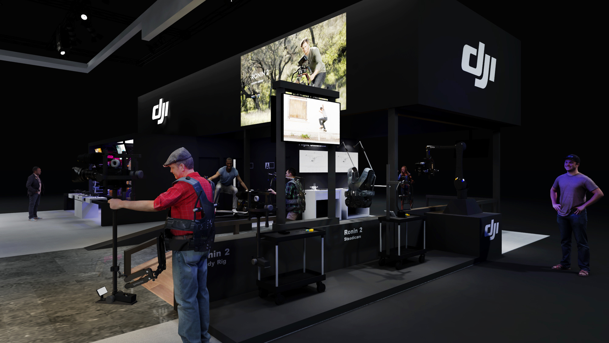 dji-nab专业展-简洁黑白灰展台