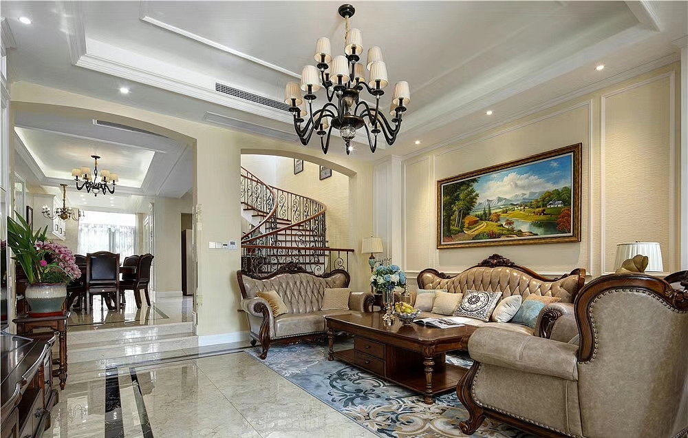 工程造价90万精装330平别墅新古典风格，美极了！（图ZMTM4MTkwODM2） - 家装设计 - 站酷设计师济南别墅装修设计原创素材 - 站酷ZCOOL