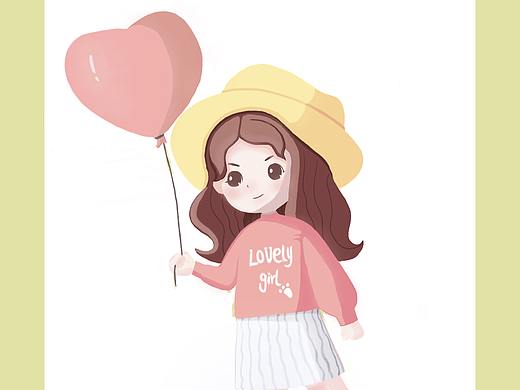 可爱女生插画