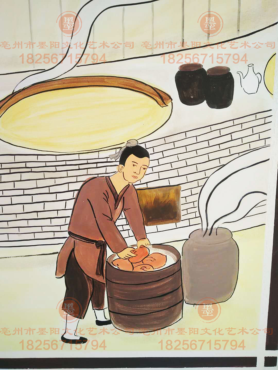 亳州老字号烧鸡餐厅墙绘