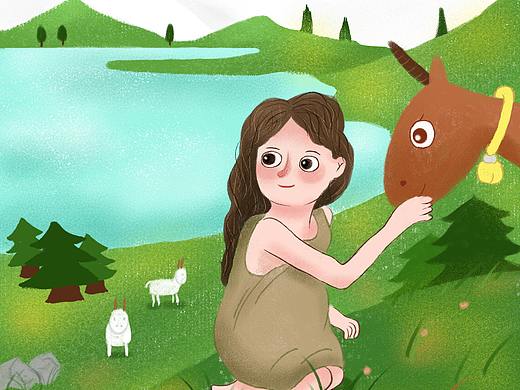 草原上的小女孩