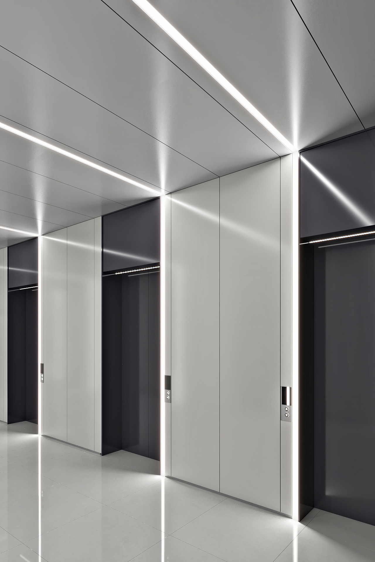 临摹:银川建发集团大阅城办公楼总部电梯厅一角