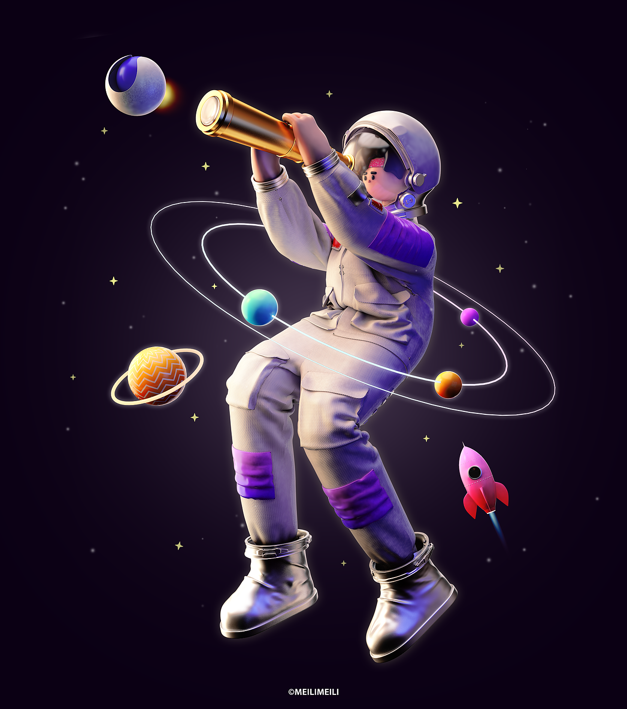 太空历险记-IP形象设计（图ZMjMwNjYxNjky） - 人物/生物 - 站酷设计师Meilimeili原创素材 - 站酷ZCOOL