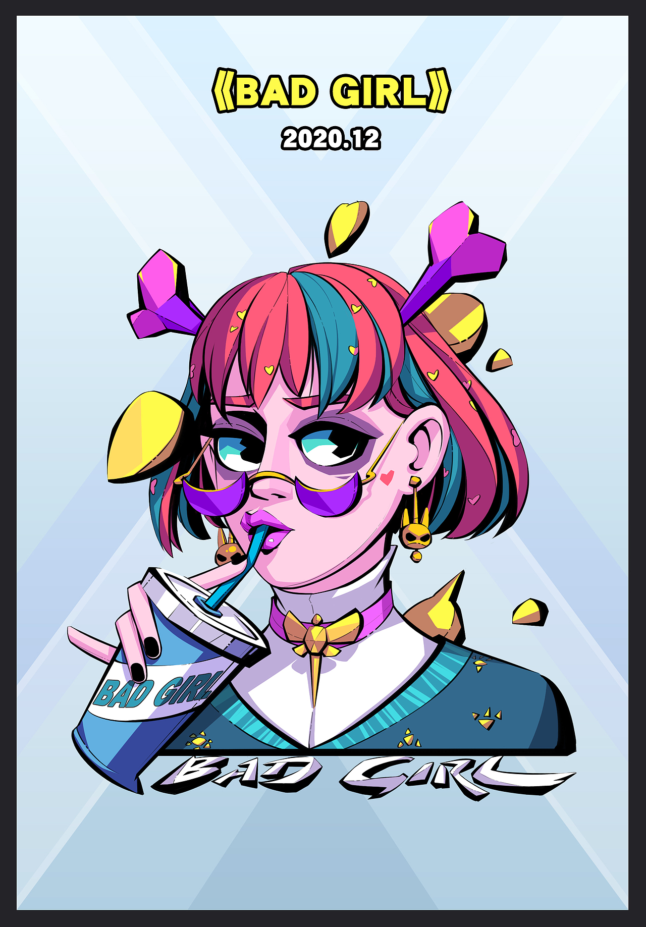 新一组T恤插图《BAD GIRL》！（图ZMjM5MzE5ODU2） - 商业插画 - 站酷设计师MA绍平原创素材 - 站酷ZCOOL