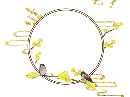 二十四节气中国风边框插画素材