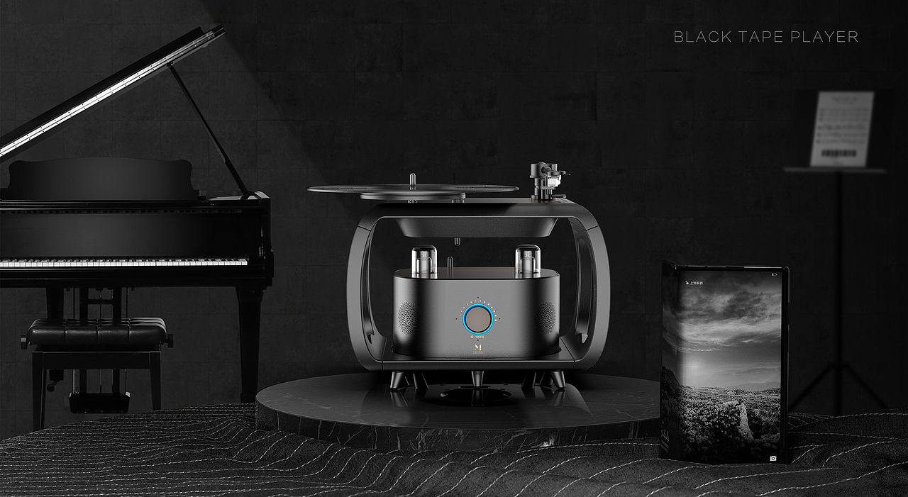 智能家居-蓝牙黑胶 轻奢复古唱机 蓝牙音响 家用音箱