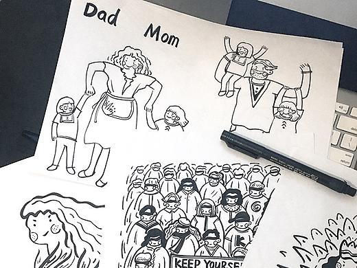 线条风格小插画