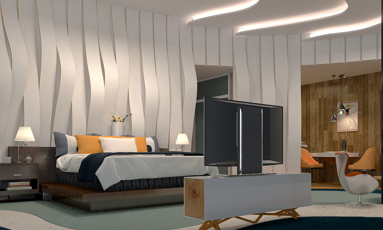 3D MAX 室内设计效果图——天鹅主题概念空间设计