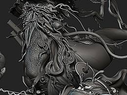 龍年云龍，現(xiàn)階段各部分制作完畢，需要局部細節(jié)開始了
