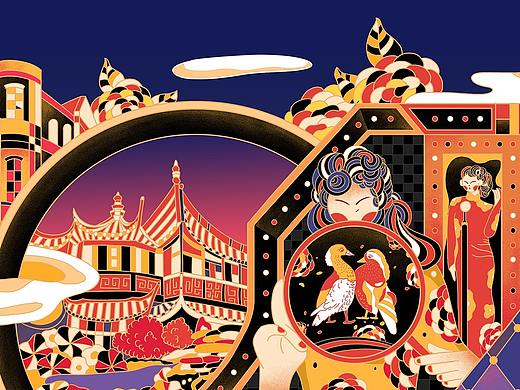 城市印象插画-上海
