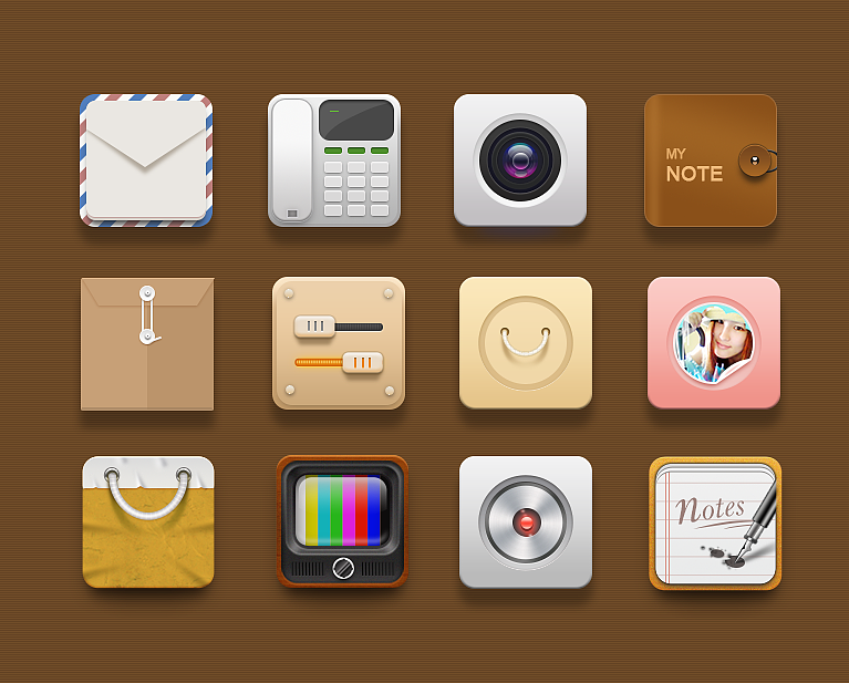 拟物化手机图标