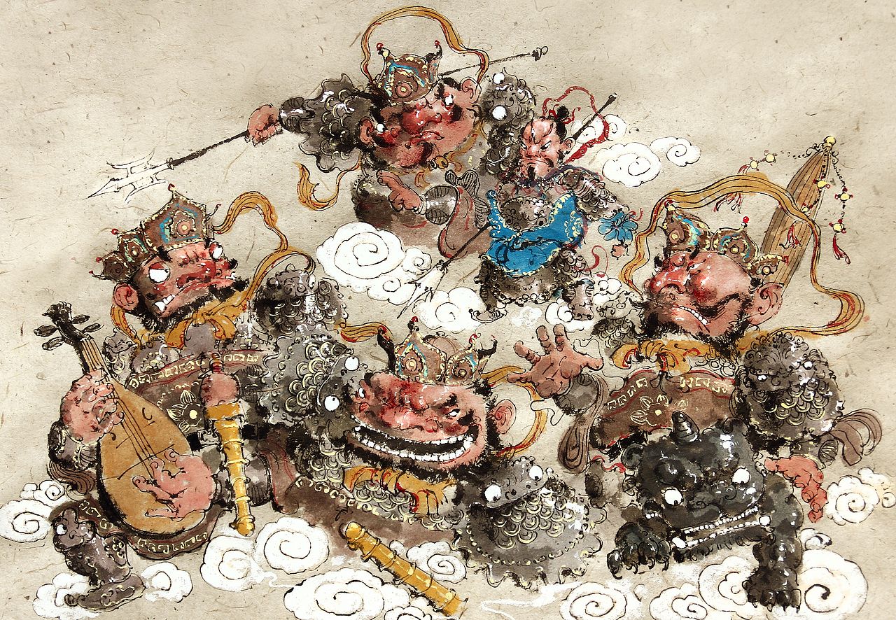 杨戬除四魔（图ZMjIzNDkzMzU2） - 绘本 - 站酷设计师蔡骏Z87733198原创素材 - 站酷ZCOOL