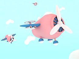 C4D练习——小飞机建模