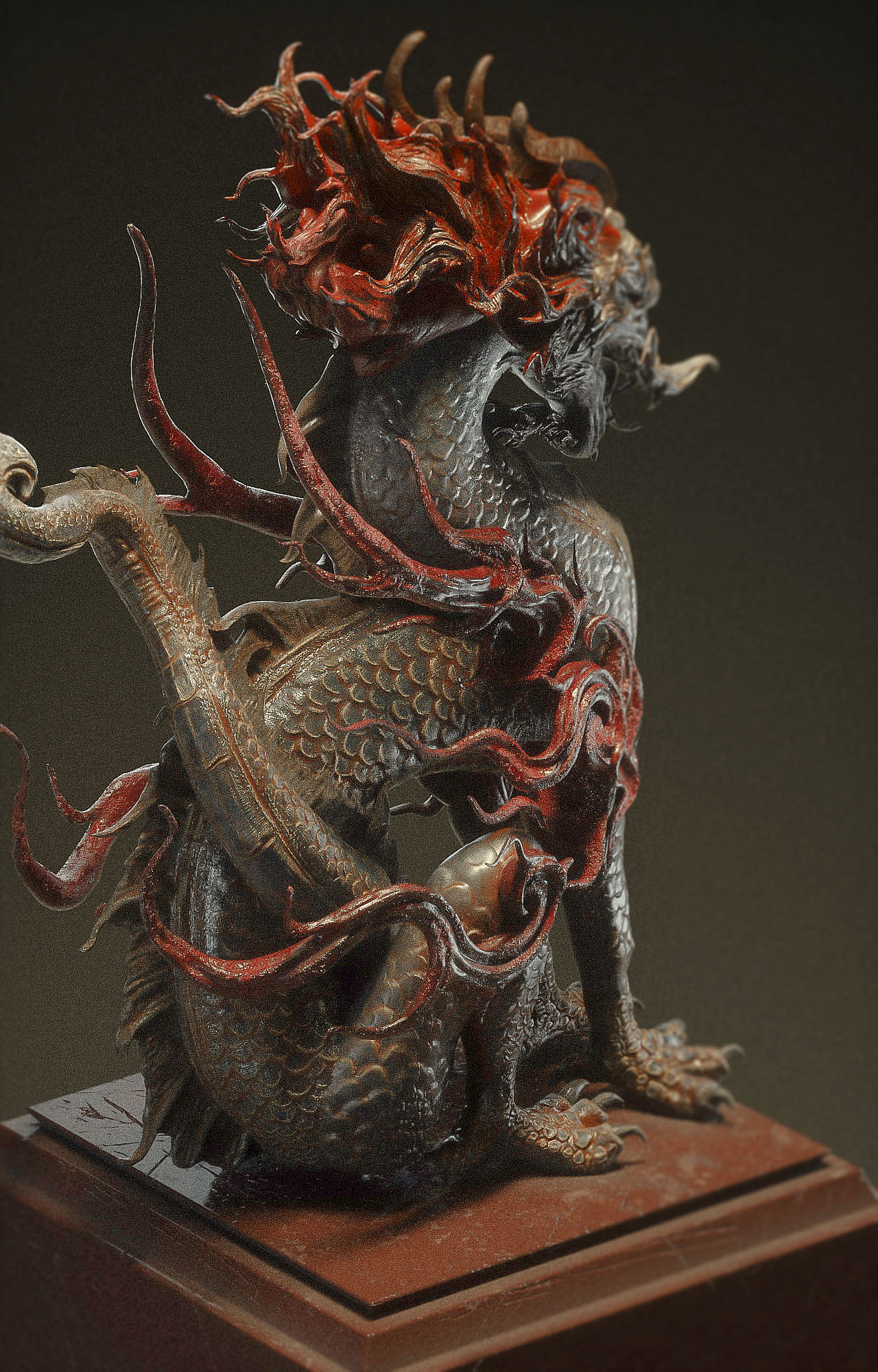 唐代鎏金铜坐龙|三维|人物/生物|智桃桃桃桃 - 原