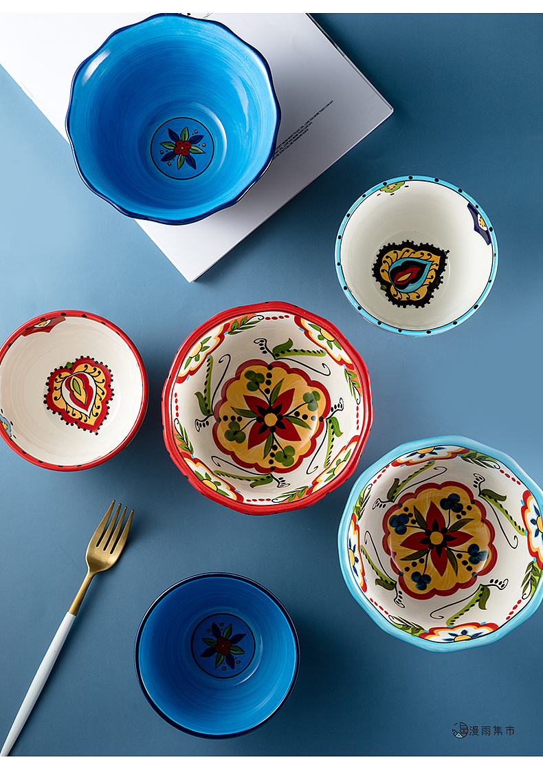 波西米亚彩绘碗 | 釉下彩饭碗面碗 餐具摄影 南京摄影