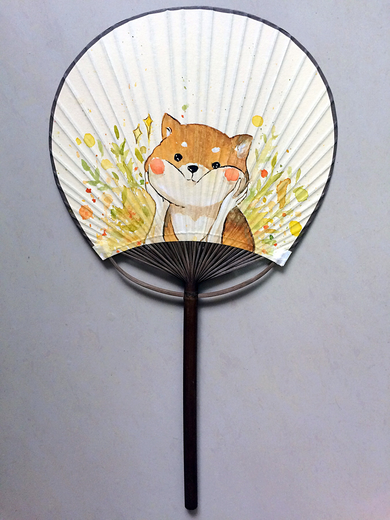 水彩团扇