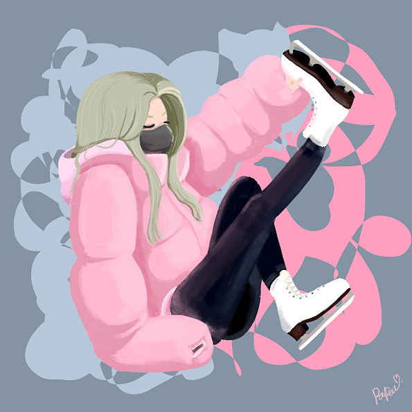 喜欢滑冰~~可是没一起滑冰的伴儿~（图ZMTk0MDIxMjY0） - 艺术插画 - 站酷设计师黑羽纱织原创素材 - 站酷ZCOOL
