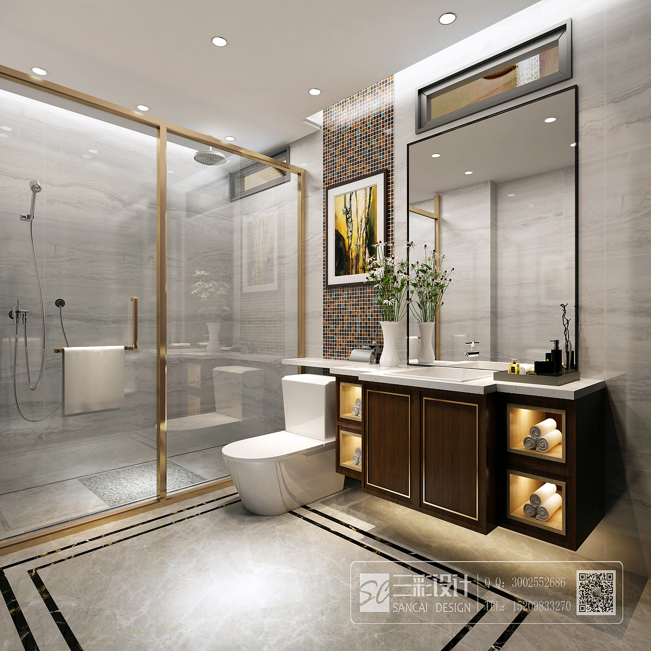 新中式一套（图ZMTUyNjE5NDIw） - 家装设计 - 站酷设计师三彩效果图原创素材 - 站酷ZCOOL
