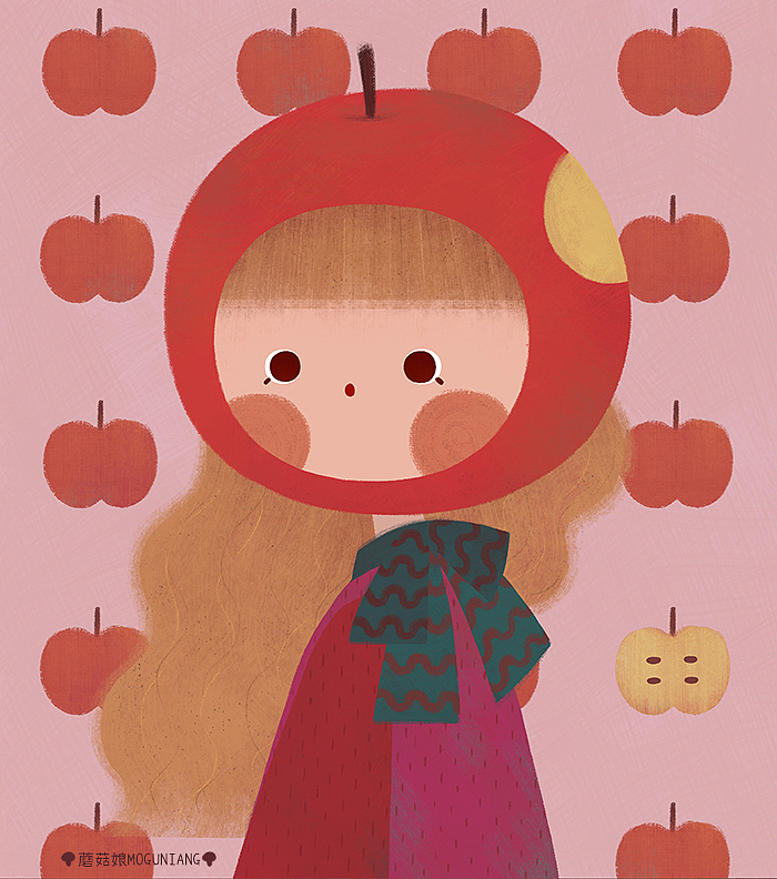苹果小厨娘和她的小客人们系列（图ZMjQ3MTg4OTYw） - 创作习作 - 站酷设计师蘑菇娘Jenda原创素材 - 站酷ZCOOL