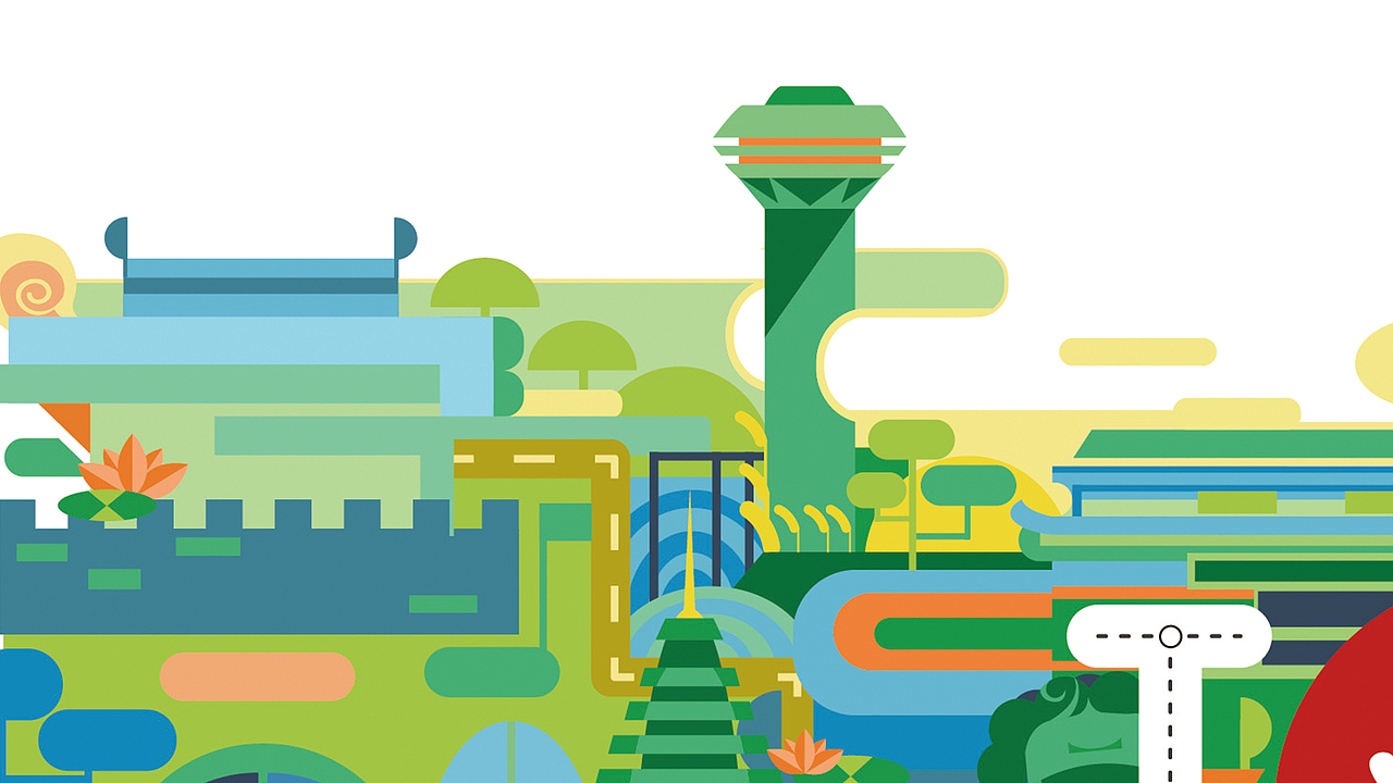 我爱雄安品牌插画设计