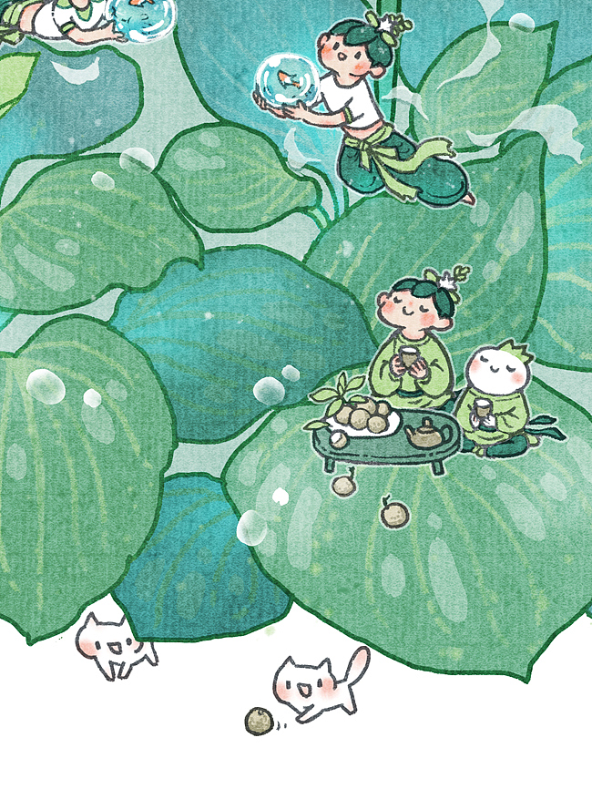 白露（图ZMzc3MTI5MTc2） - 儿童插画 - 站酷设计师罗罗布的罗罗布原创素材 - 站酷ZCOOL