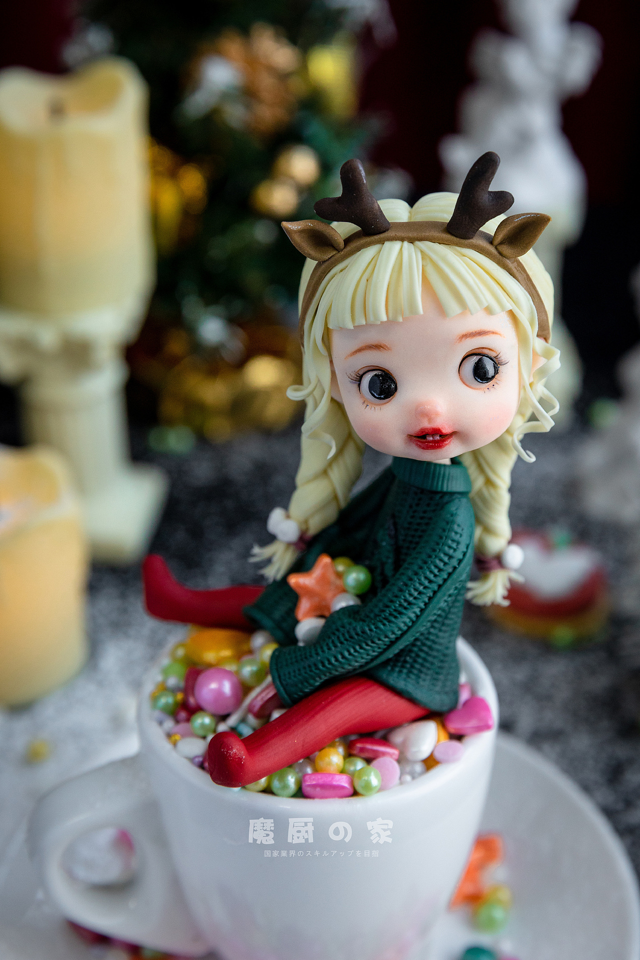 圣诞节翻糖蛋糕拍摄翻糖卡通人偶拍摄ob11娃娃拍摄