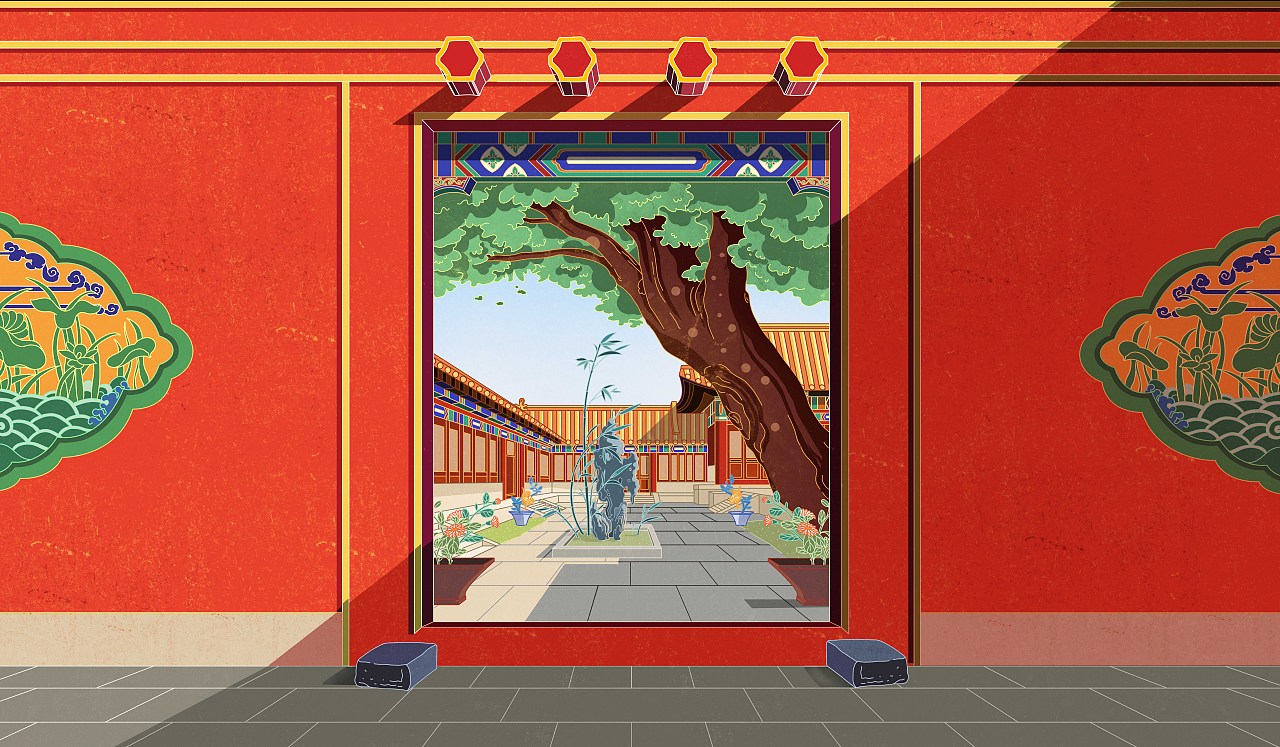木头猫 | 故宫博物院 宫囍-龙凤呈祥（图ZMTQ2MjgzNDg0） - 商业插画 - 站酷设计师疯子木原创素材 - 站酷ZCOOL