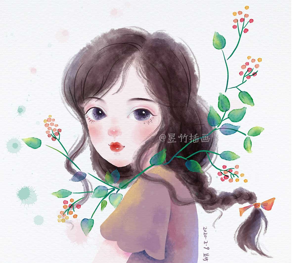 春天还有多久--人像插画（图ZMTk1MTU0NDIw） - 商业插画 - 站酷设计师昱竹插画原创素材 - 站酷ZCOOL