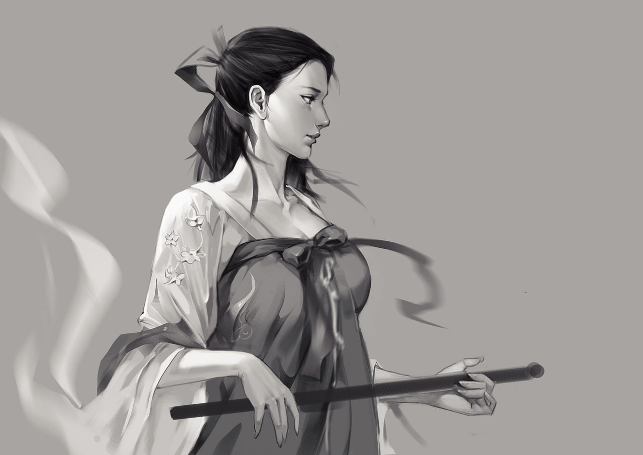 临摹学习,断断续续的分了3次画,果然每次画的都不一样...把3张图都加上来吧,果然还得多练..