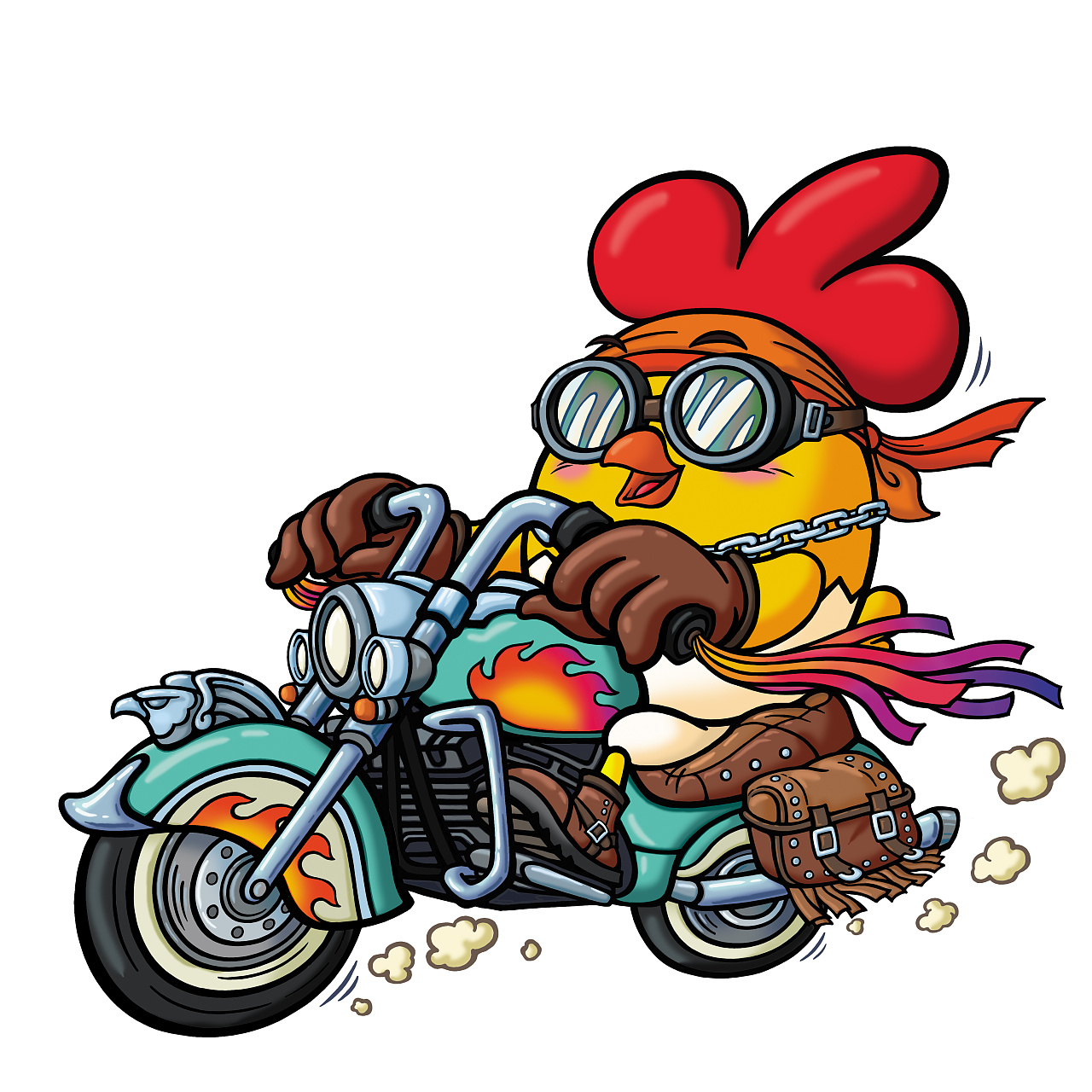 动漫ip"呦呦鸡"之摩托骑士