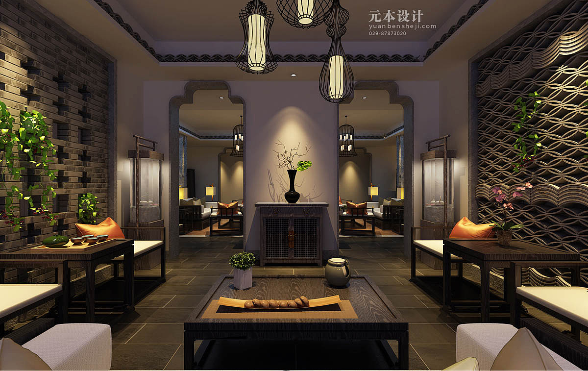 【西安】元本设计--茶缘会所（图ZMjMwNjA2ODQ=） - 家装设计 - 站酷设计师yuanbensheji原创素材 - 站酷ZCOOL