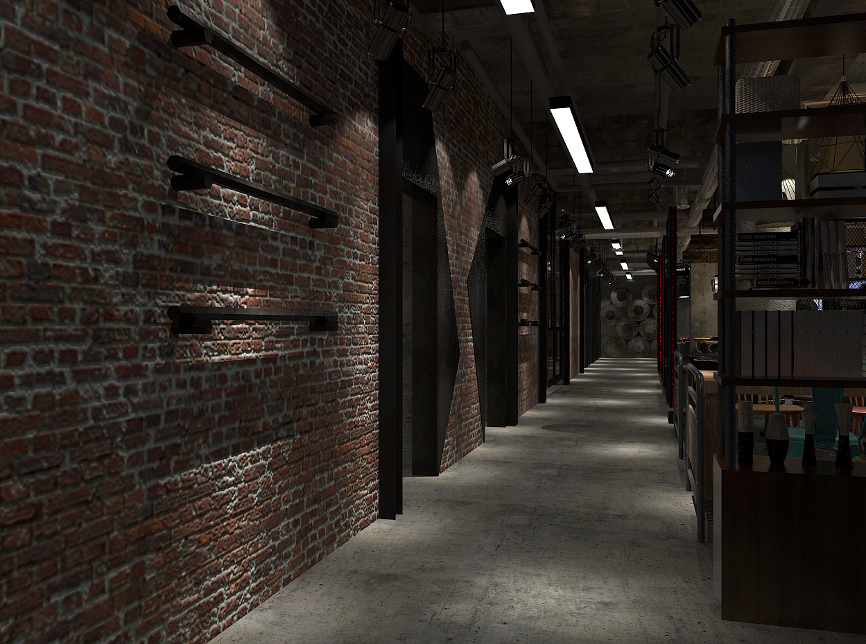 蒸汽朋克工业风网咖 室内设计