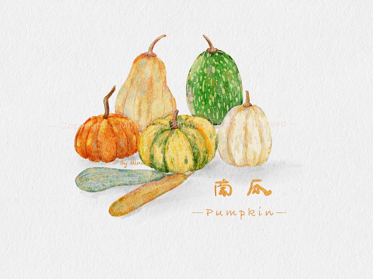 可爱南瓜女孩系列九图（图ZMjc2NDQ0Mjgw） - 儿童插画 - 站酷设计师画画的Mina原创素材 - 站酷ZCOOL