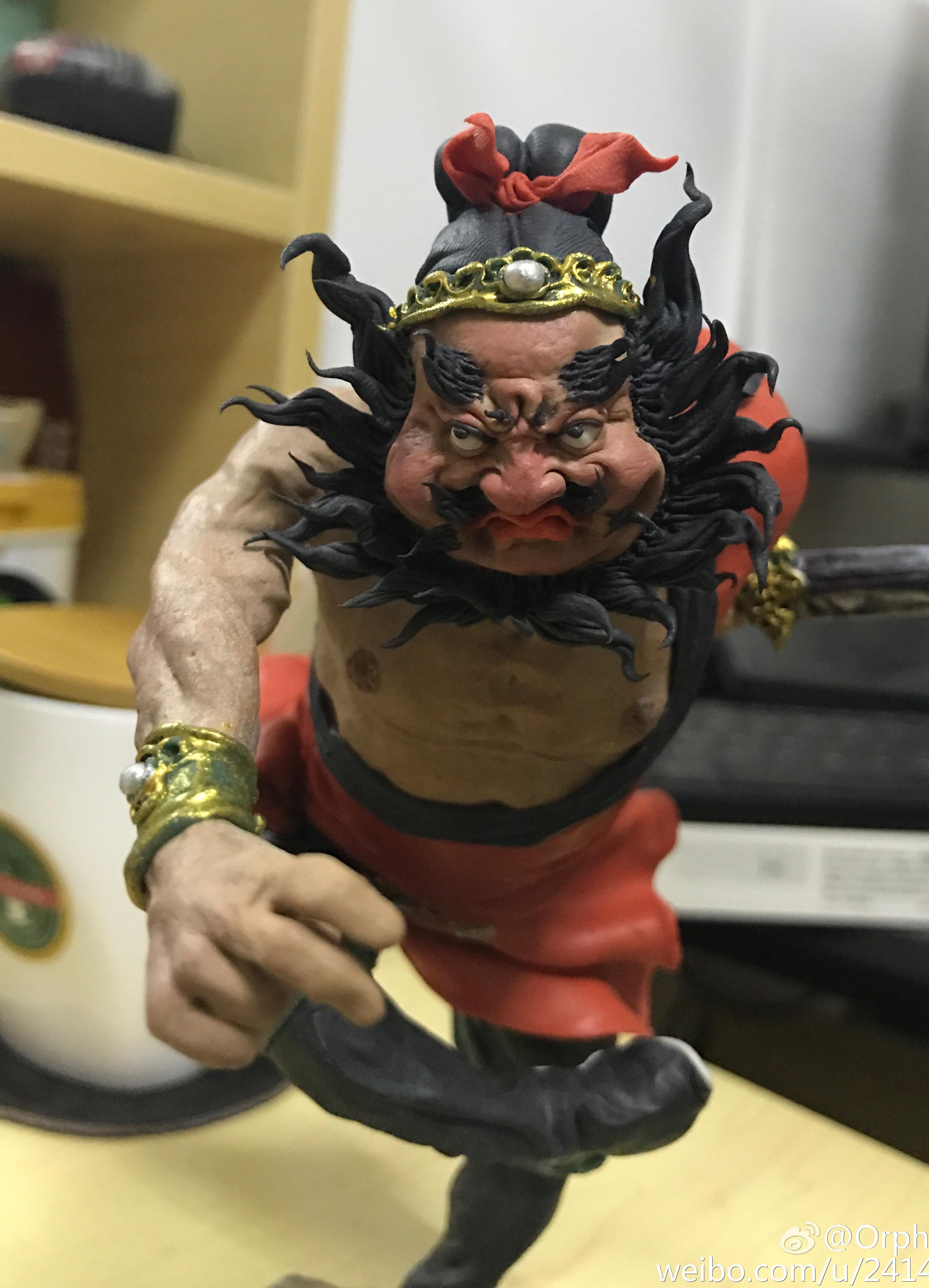 钟馗.民间手工彩塑.塑新斋潘纪坤