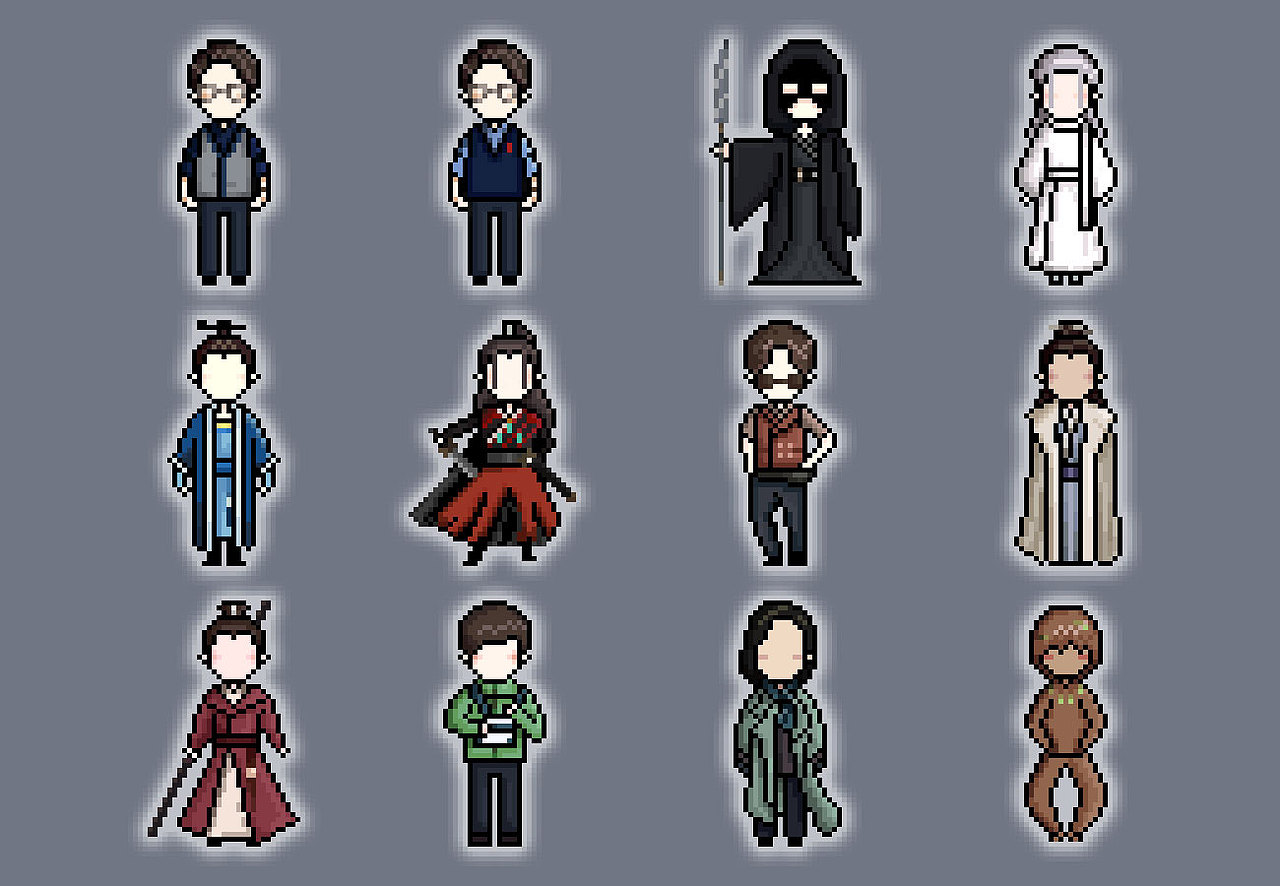 像素画朱一龙角色人物