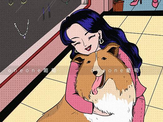 女人与她的狗（个人主页-ZNDEwNDAxMzI=） - 商业插画 - 站酷设计师阿树11原创素材 - 站酷ZCOOL