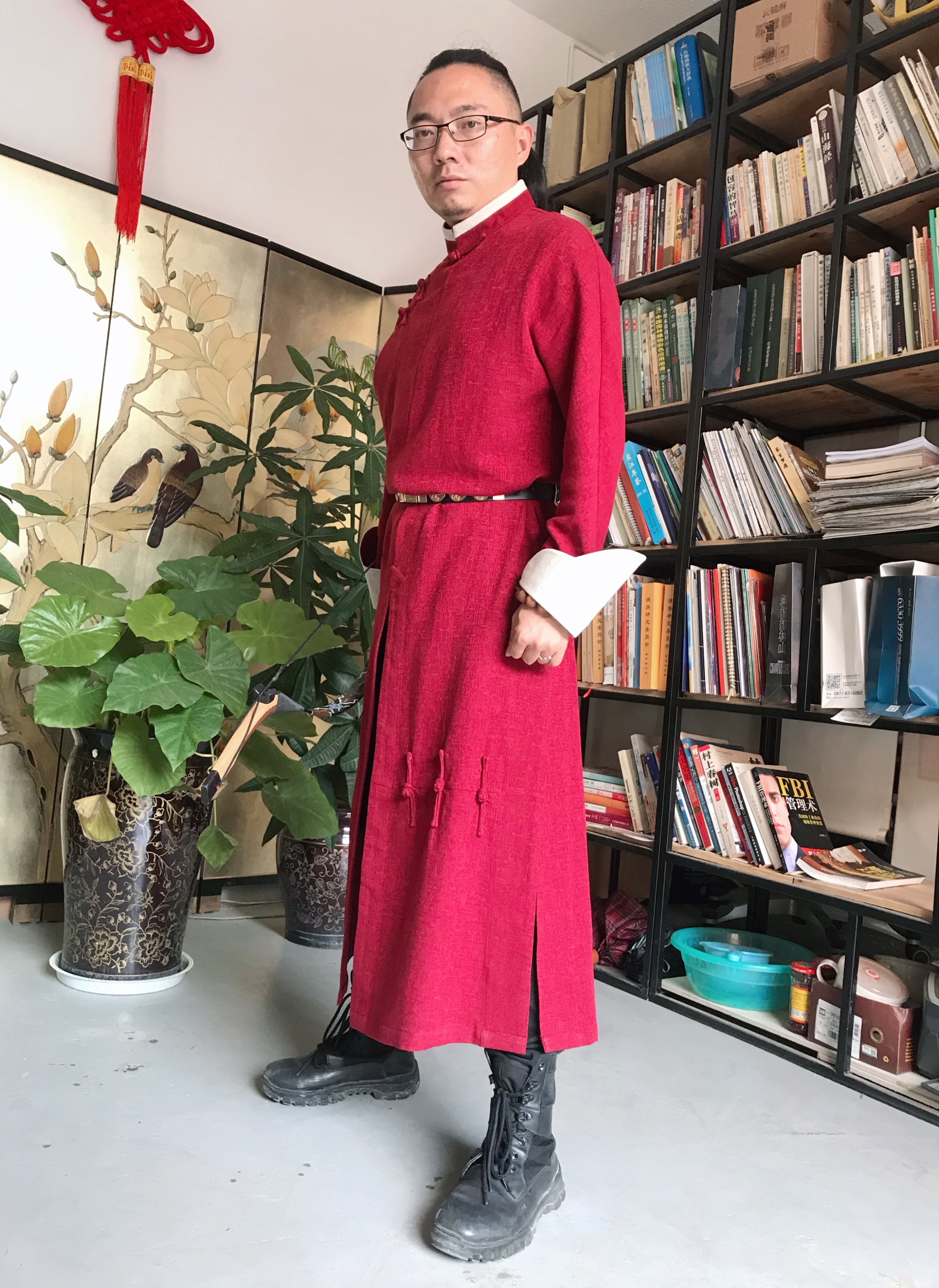 满族四开叉原创长袍