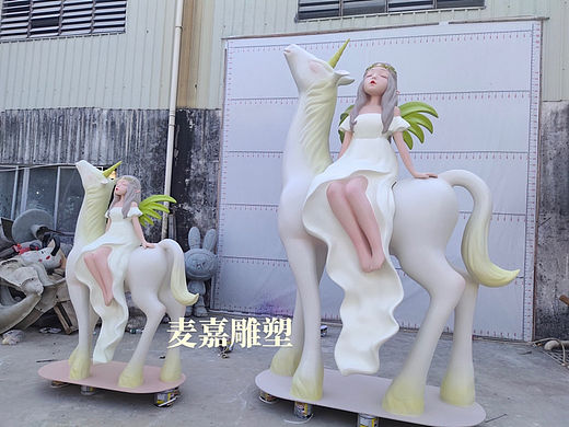欧式天使女孩骑马模型雕像欢迎来图定制